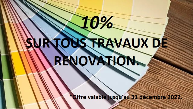 You are currently viewing 10% promotion sur vos travaux de rénovations.